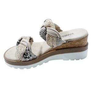 Vaneli® Chelsa Leather Cutout Slide Sandals – Size 8.5